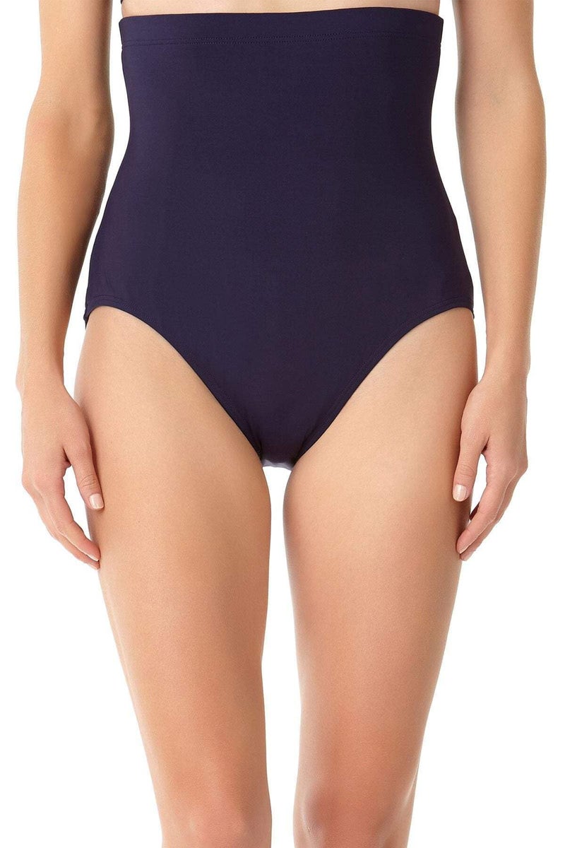 Anne Cole Women's Color Blast Solids Super High Waist Shape Control Bikini Bottom, Black, Large - Image 5